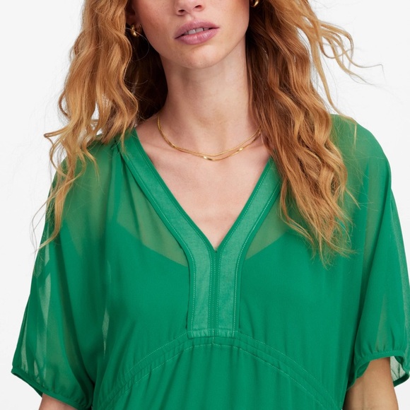 Madewell Sheer V-Neck Dolman Maxi Dress - Picture 4 of 6